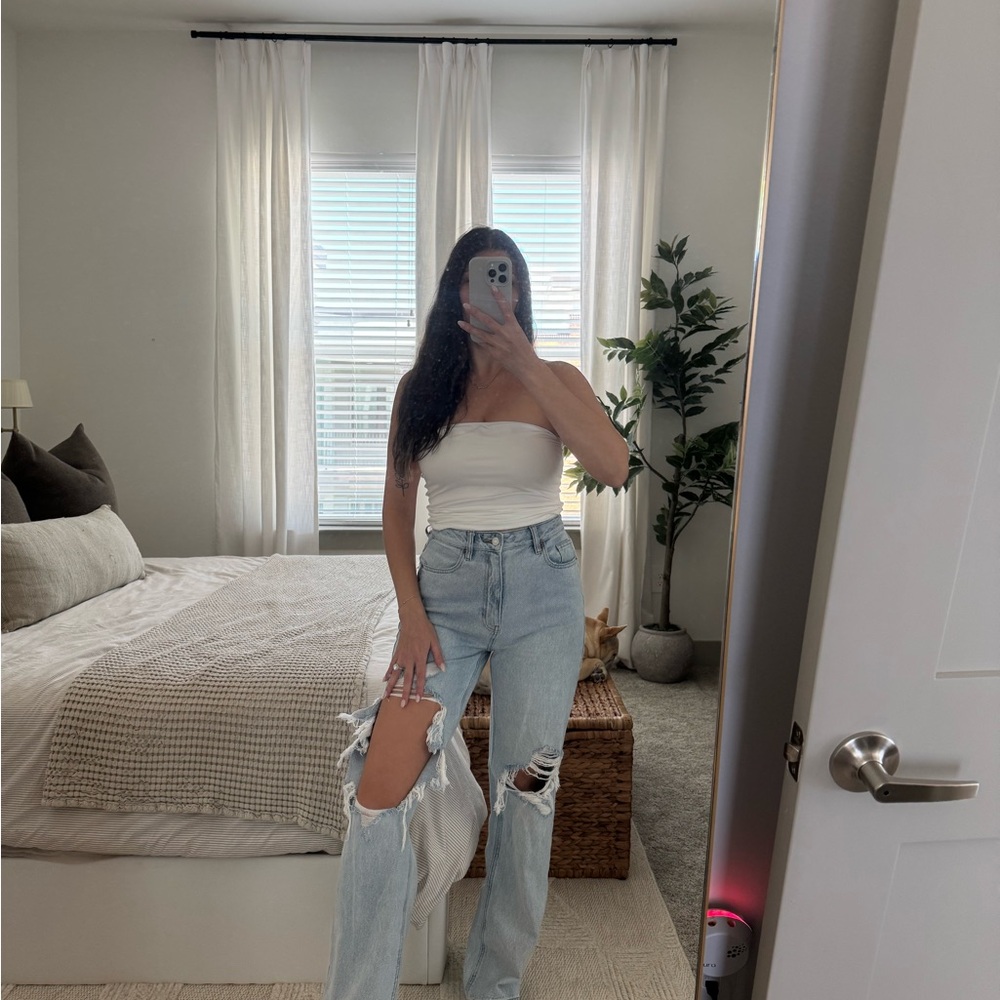 Light Blue Distressed Women Jeans